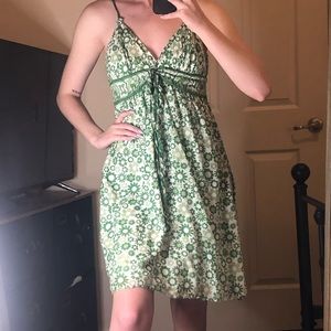 Green Floral Babydoll Sun Dress